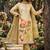 golden digital print rayon cotton suit set with organza dupatta