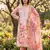 pink digital print rayon cotton suit set with organza dupatta
