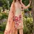 peach digital print rayon cotton suit set with organza dupatta