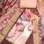 peach digital print rayon cotton suit set with organza dupatta
