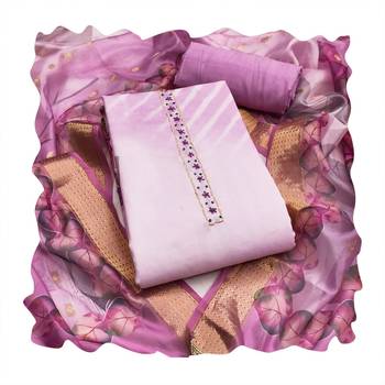 rose pink digital print rayon cotton suit set with organza dupatta 2