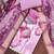 rose pink digital print rayon cotton suit set with organza dupatta