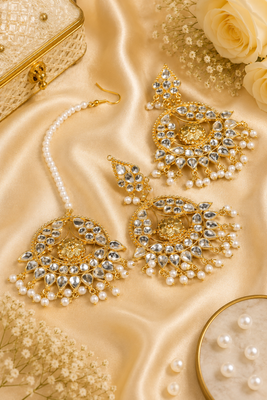 Elegant Kundan Chandbali Jewelry Set 1