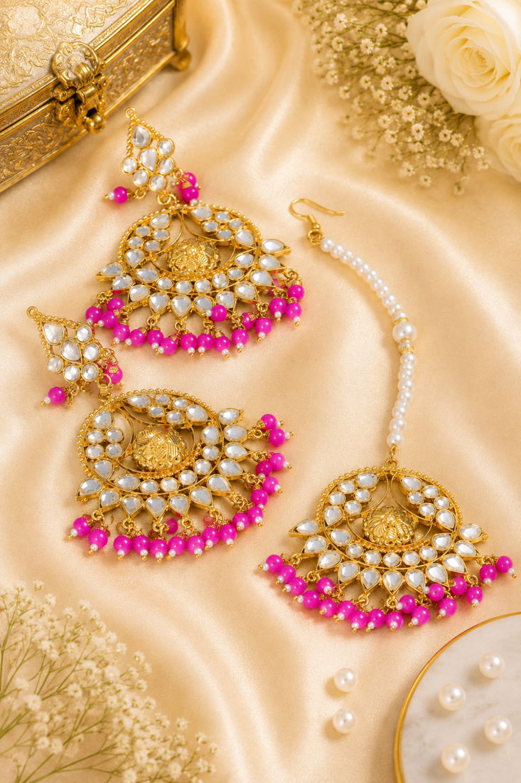Ethnic kundan earrings for women
