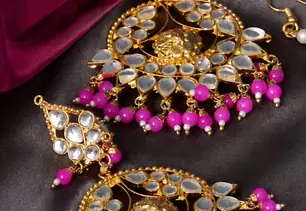 Ethnic kundan earrings for women