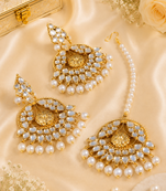 Statement kundan earrings jewelry set