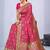  Rani Pink silk blend Saree with Zari & Thread Work | Floral Woven Festive Saree