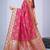  Rani Pink silk blend Saree with Zari & Thread Work | Floral Woven Festive Saree