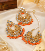 Designer Kundan Drop Earrings Combo