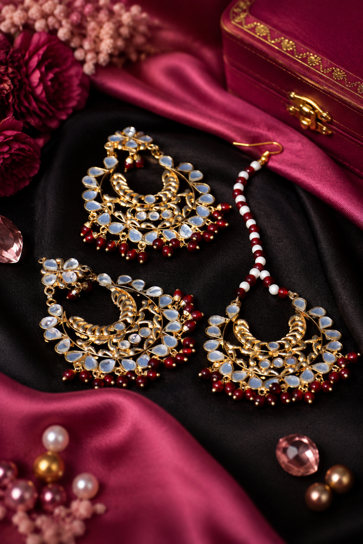 Festive Gold Plated Earrings Set
