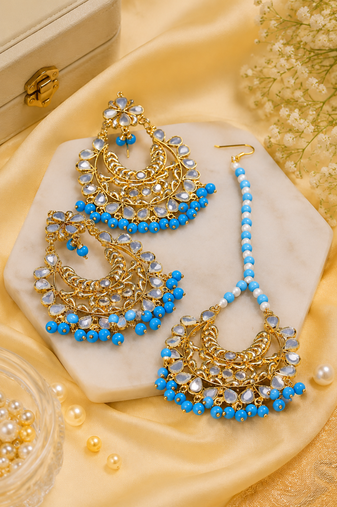 Traditional Kundan Dangler Earrings Set