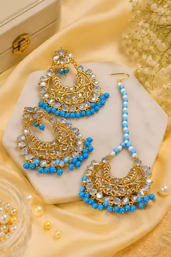 Traditional Kundan Dangler Earrings Set