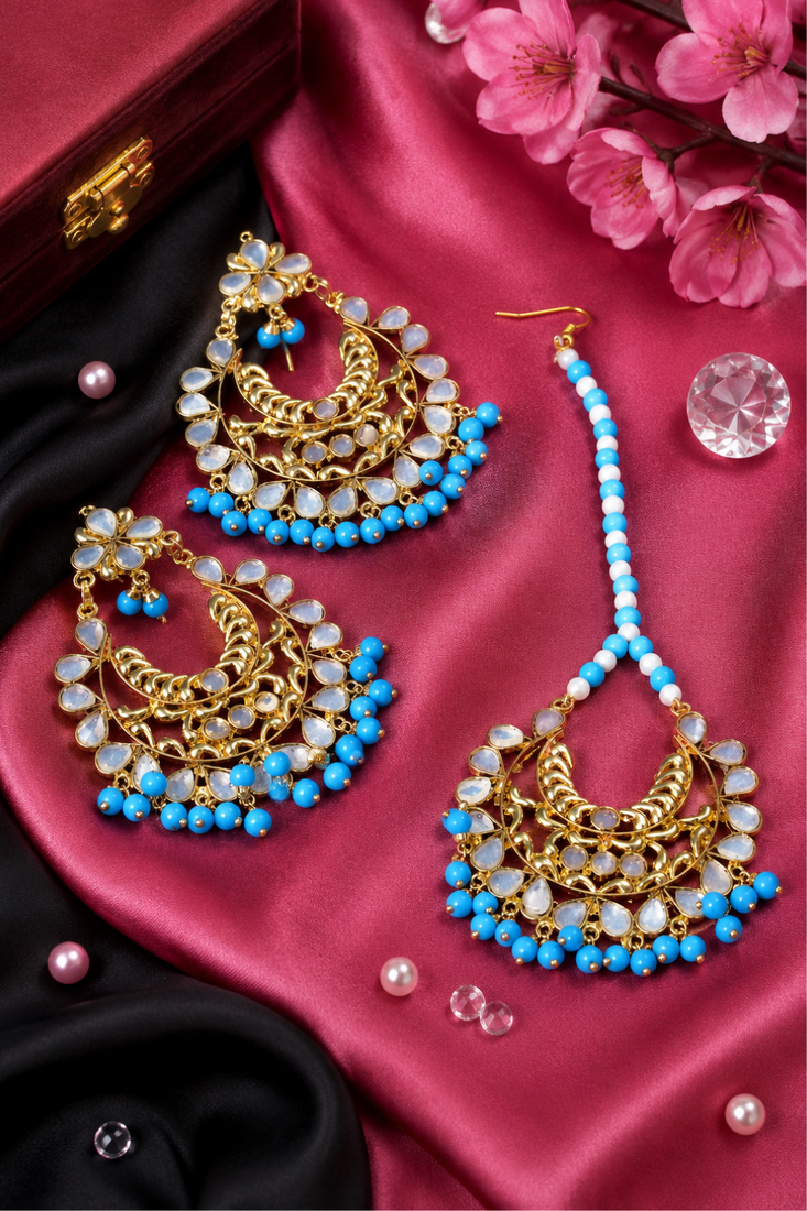 Traditional Kundan Dangler Earrings Set