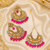 Ethnic Mirror Work Kundan Earrings Set