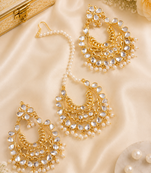 Ethnic Statement Earrings with Maang Tikka