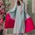 Women's light blue embroidered straight kurta with dupatta set