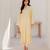 Women's pastel yellow straight kurta with pant