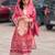 Women's pink and maroon printed lawn suit with chiffon dupatta