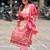 Women's pink and maroon printed lawn suit with chiffon dupatta