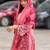 Women's pink and maroon printed lawn suit with chiffon dupatta