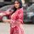 Women's pink and maroon printed lawn suit with chiffon dupatta
