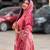 Women's pink and maroon printed lawn suit with chiffon dupatta