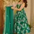 green digital print anarkali suit set with dupatta