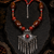 Rustic harmony beaded necklace with german silver pendant