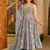 sky blue digital print anarkali suit set with dupatta
