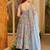 sky blue digital print anarkali suit set with dupatta