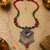 Heritage mix beads necklace with ornamental german silver charm
