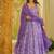 lavender digital print anarkali suit set with dupatta