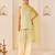 Mint green embroidered chanderi silk kurta set