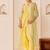 Lemon yellow embroidered chanderi silk kurta set