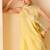 Lemon yellow embroidered chanderi silk kurta set