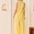 Lemon yellow embroidered chanderi silk kurta set