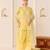 Lemon yellow embroidered chanderi silk kurta set