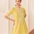 Lemon yellow embroidered chanderi silk kurta set