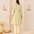 Mint green embroidered chanderi silk choga kurti set