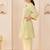 Mint green embroidered chanderi silk choga kurti set