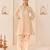 Carnation pink embroidered chanderi silk choga kurti set