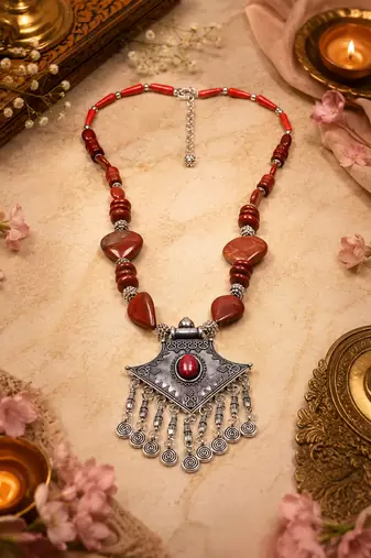 Artisan aura assorted beads necklace