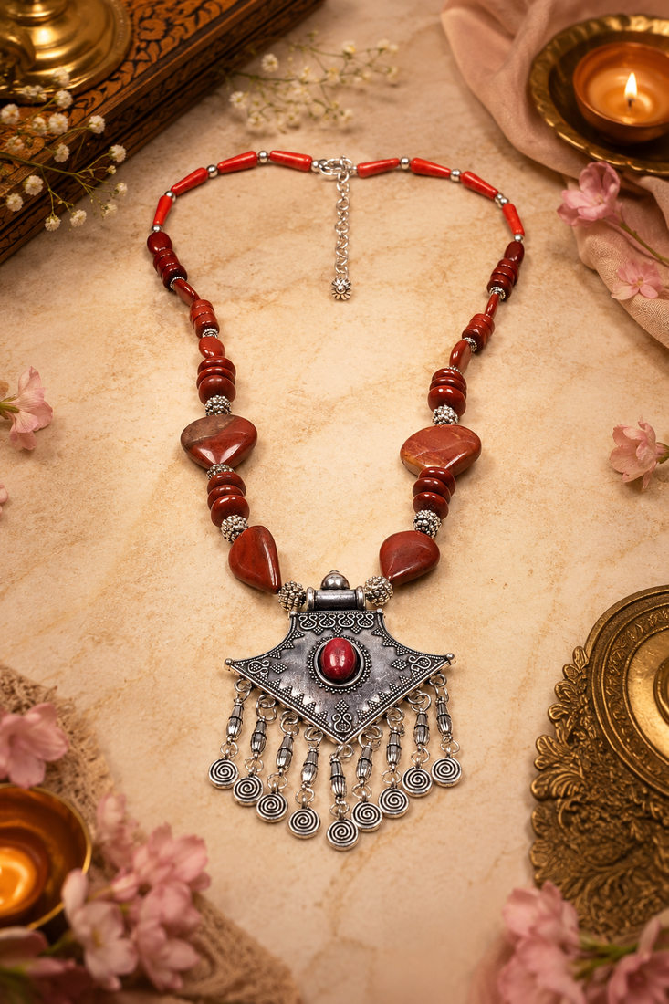 Artisan aura assorted beads necklace