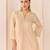Carnation pink embroidered chanderi silk choga kurti set