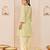 Mint green embroidered chanderi silk choga kurti set