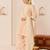 Carnation pink embroidered chanderi silk choga kurti set