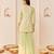 Mint green embroidered chanderi silk short kurti gharara set