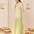 Mint green embroidered chanderi silk short kurti gharara set