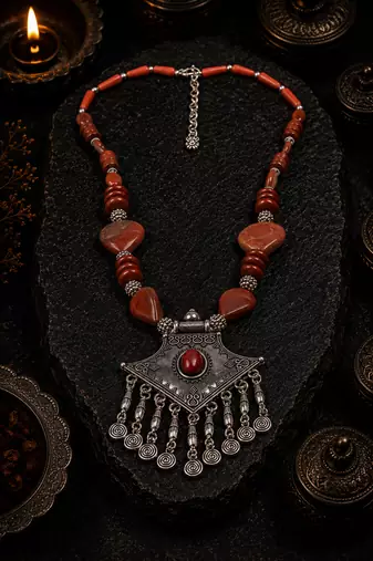 Artisan aura assorted beads necklace