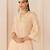 Carnation pink embroidered chanderi silk kurti set with skirt